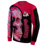 fresno state bulldogs skull motif red black hoodie best selling