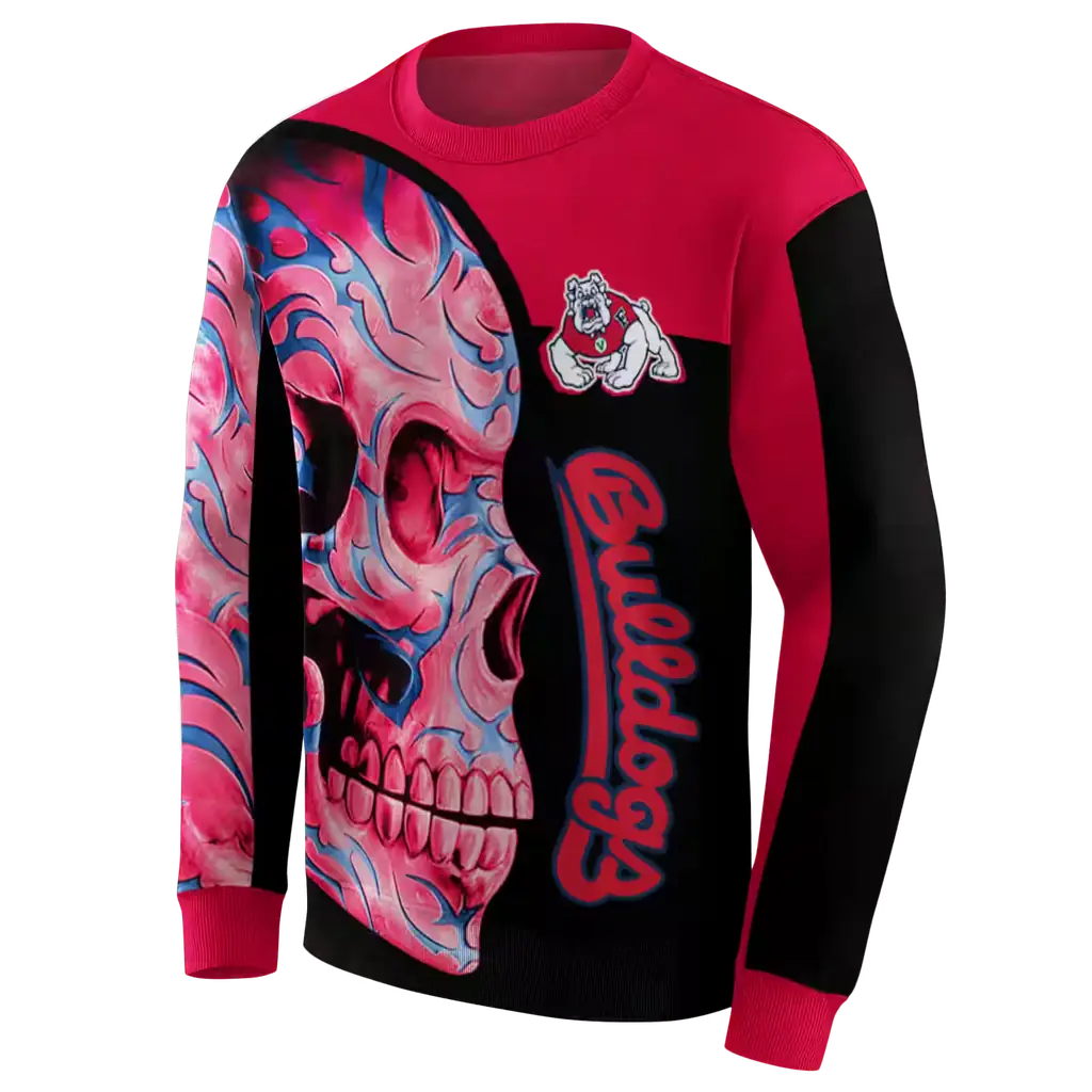 fresno state bulldogs skull motif red black hoodie new arrival fresno state bulldogs skull motif red black hoodie new arrival