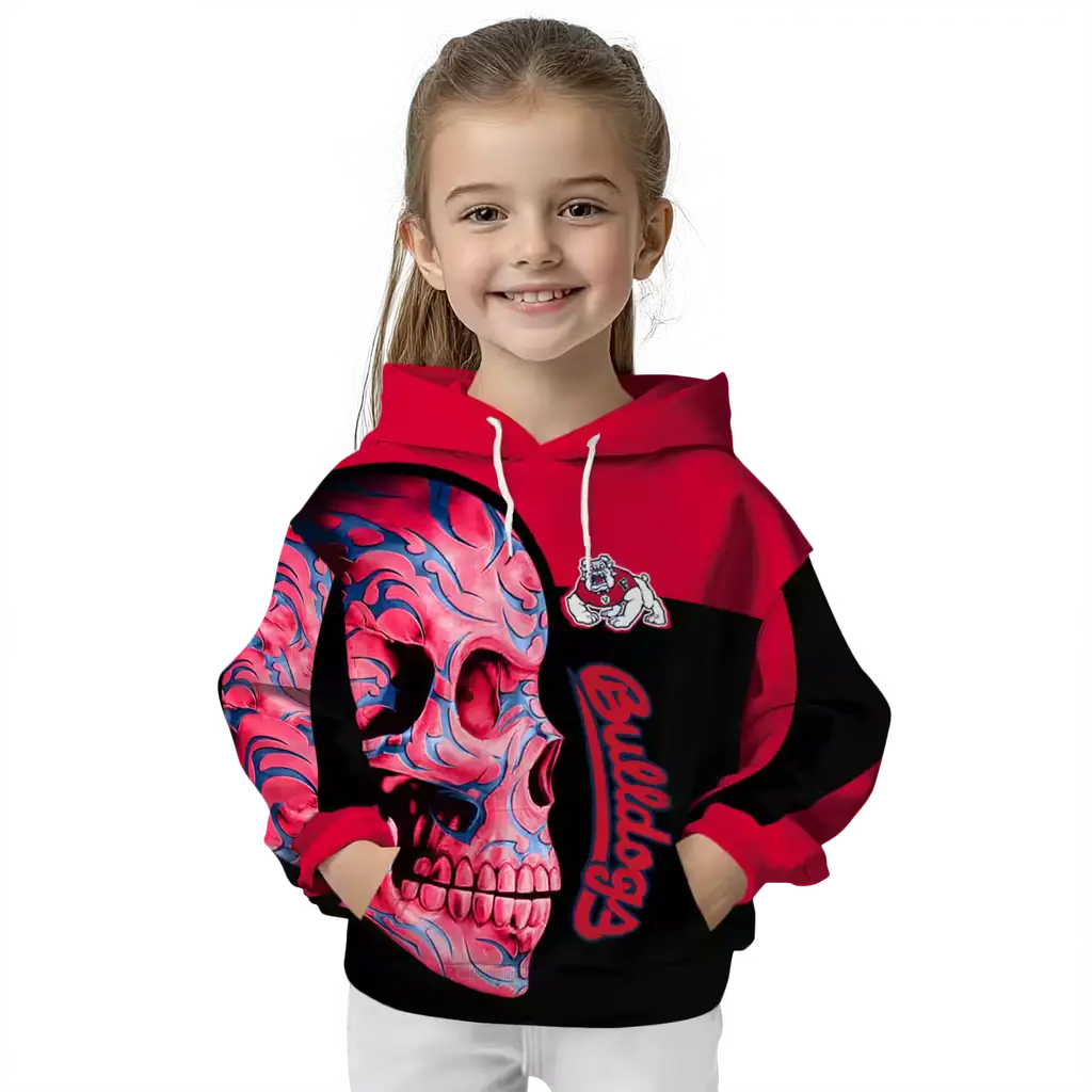 fresno state bulldogs skull motif red black hoodie top rated fresno state bulldogs skull motif red black hoodie top rated