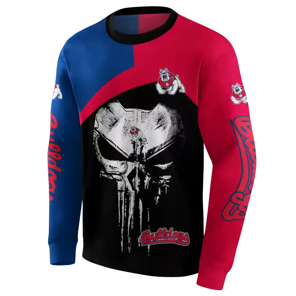 fresno state bulldogs skull punisher blue black hoodie new arrival fresno state bulldogs skull punisher blue black hoodie new arrival