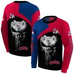 fresno state bulldogs skull punisher blue black hoodie best selling