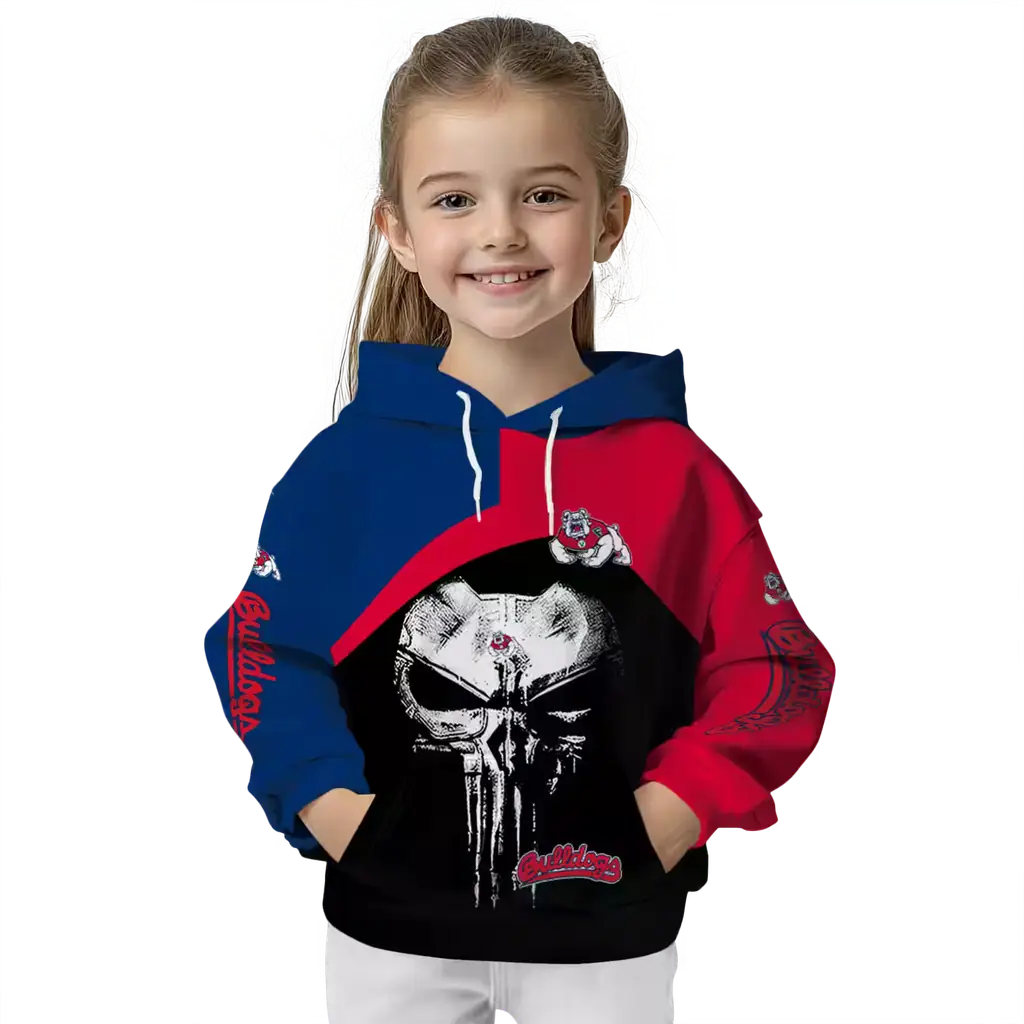 fresno state bulldogs skull punisher blue black hoodie top rated fresno state bulldogs skull punisher blue black hoodie top rated