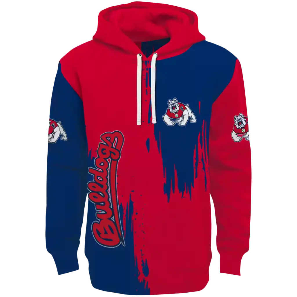 fresno state bulldogs splatter effect red hoodie best selling fresno state bulldogs splatter effect red hoodie best selling