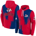 fresno state bulldogs splatter effect red hoodie best selling