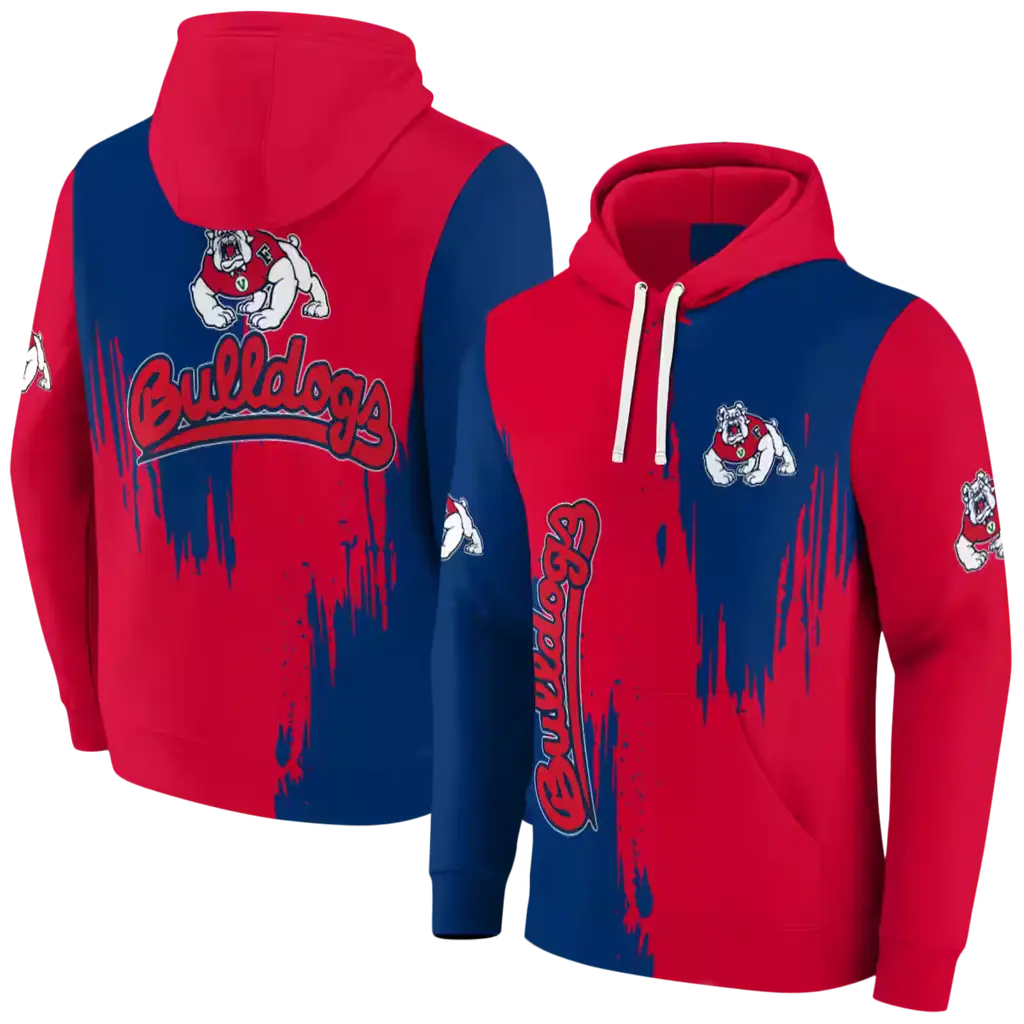 fresno state bulldogs splatter effect red hoodie fashion forward fresno state bulldogs splatter effect red hoodie fashion forward