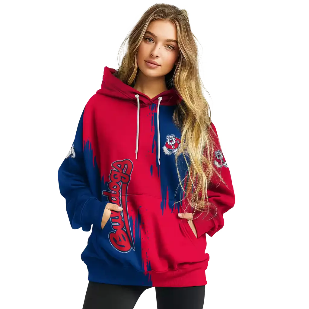 fresno state bulldogs splatter effect red hoodie high quality fresno state bulldogs splatter effect red hoodie high quality