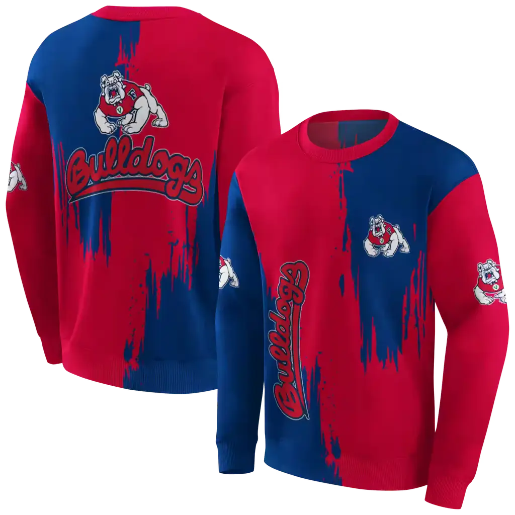 fresno state bulldogs splatter effect red hoodie premium grade fresno state bulldogs splatter effect red hoodie premium grade