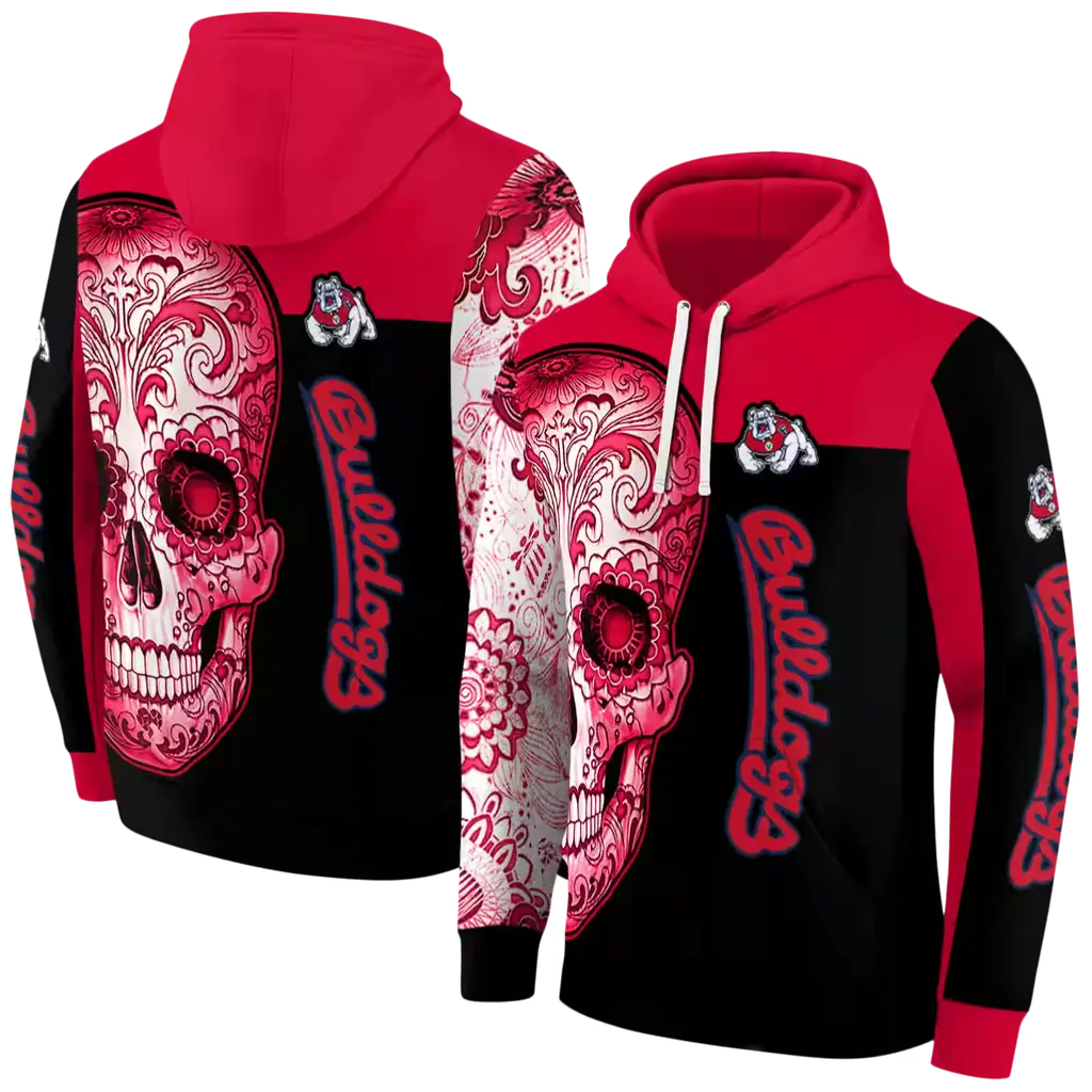 fresno state bulldogs sugar skull red black hoodie fashion forward fresno state bulldogs sugar skull red black hoodie fashion forward