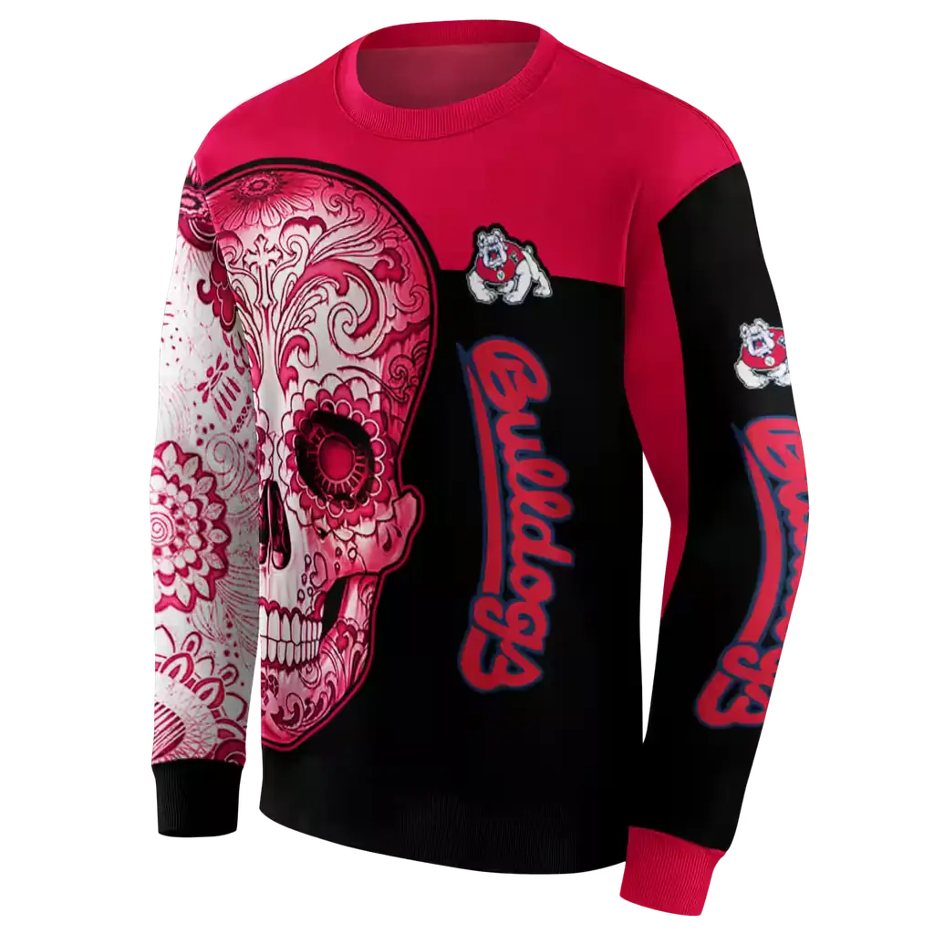 fresno state bulldogs sugar skull red black hoodie new arrival fresno state bulldogs sugar skull red black hoodie new arrival