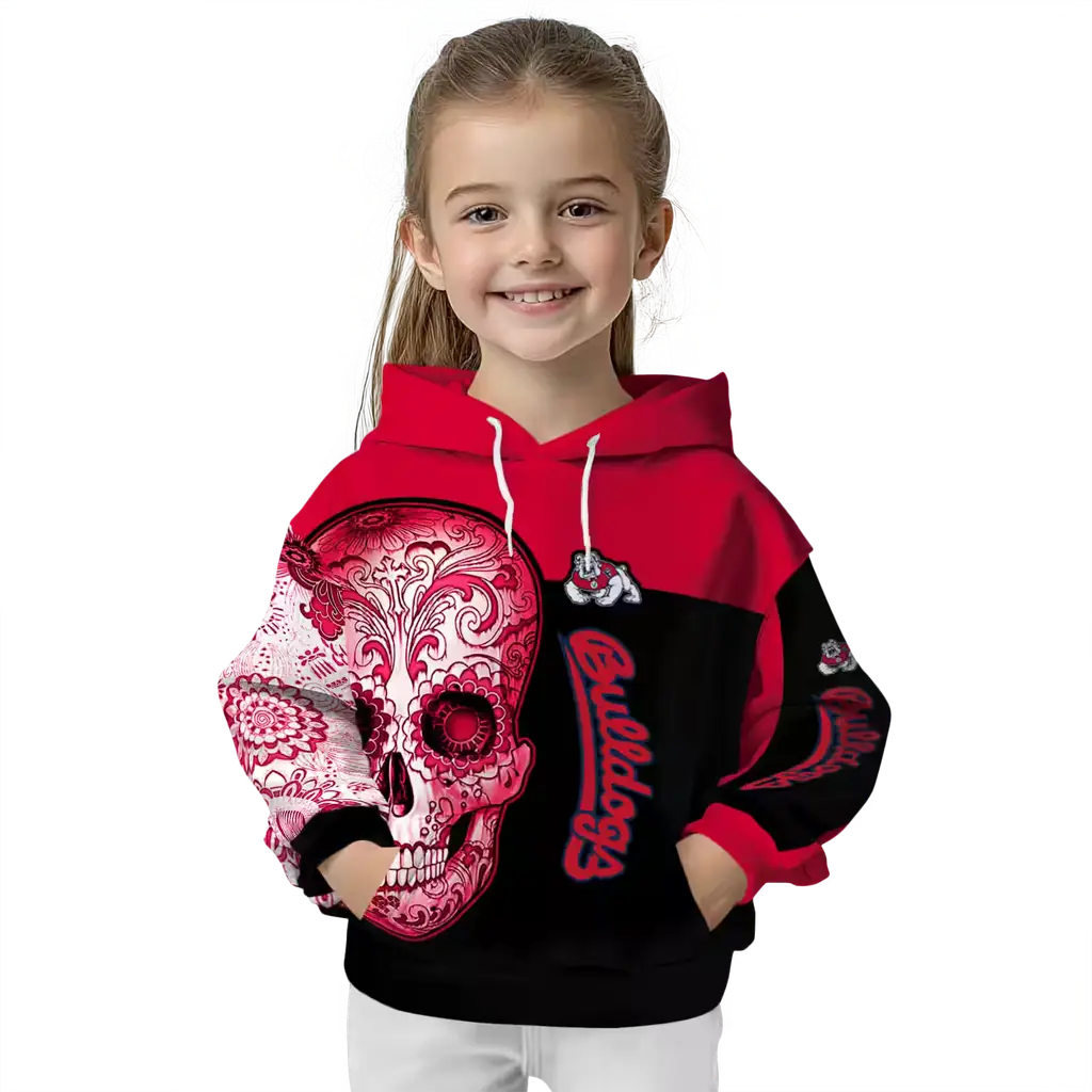 fresno state bulldogs sugar skull red black hoodie top rated fresno state bulldogs sugar skull red black hoodie top rated