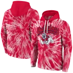 fresno state bulldogs tie dye pattern red hoodie best selling