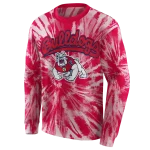 fresno state bulldogs tie dye pattern red hoodie best selling