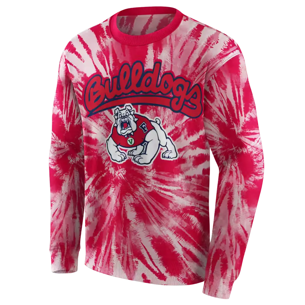 fresno state bulldogs tie dye pattern red hoodie new arrival fresno state bulldogs tie dye pattern red hoodie new arrival