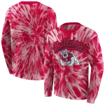 fresno state bulldogs tie dye pattern red hoodie best selling