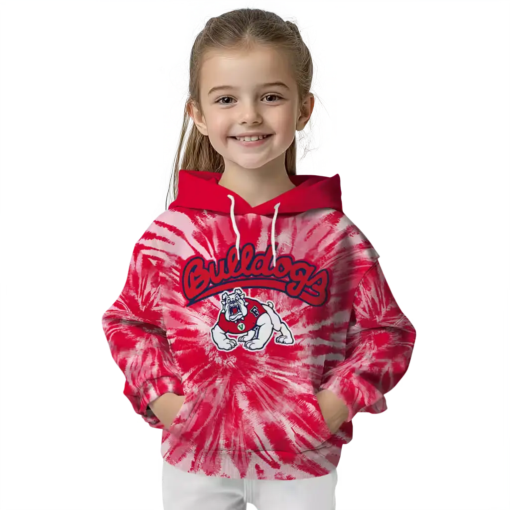 fresno state bulldogs tie dye pattern red hoodie top rated fresno state bulldogs tie dye pattern red hoodie top rated