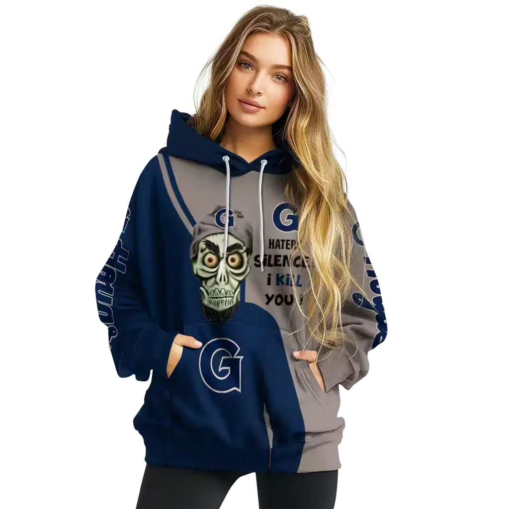 georgetown hoyas achmed skull blue hoodie high quality georgetown hoyas achmed skull blue hoodie high quality