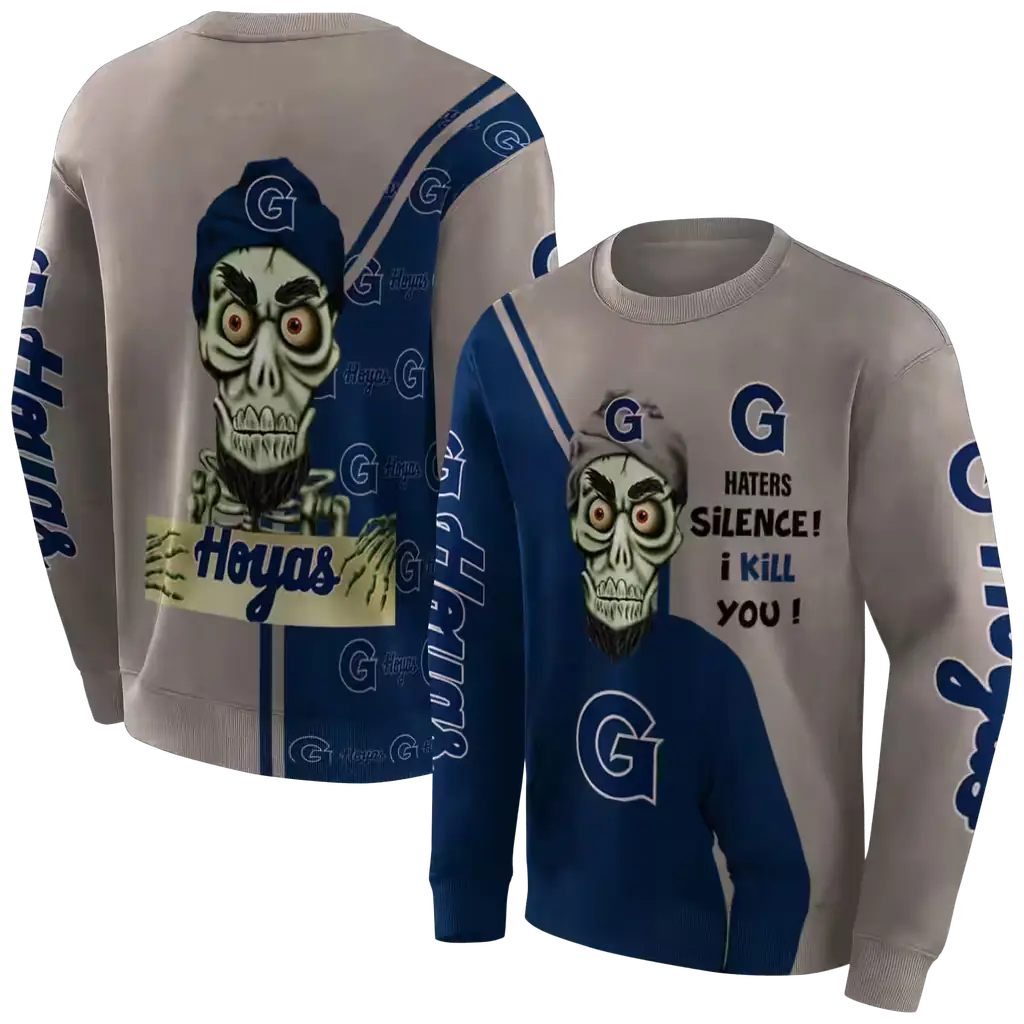 georgetown hoyas achmed skull blue hoodie premium grade georgetown hoyas achmed skull blue hoodie premium grade
