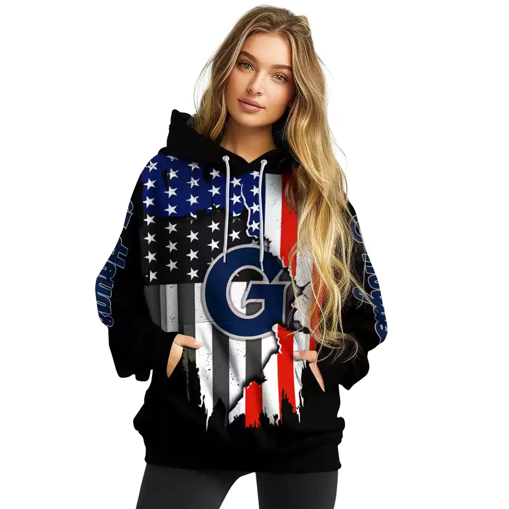 georgetown hoyas american pride black hoodie high quality georgetown hoyas american pride black hoodie high quality