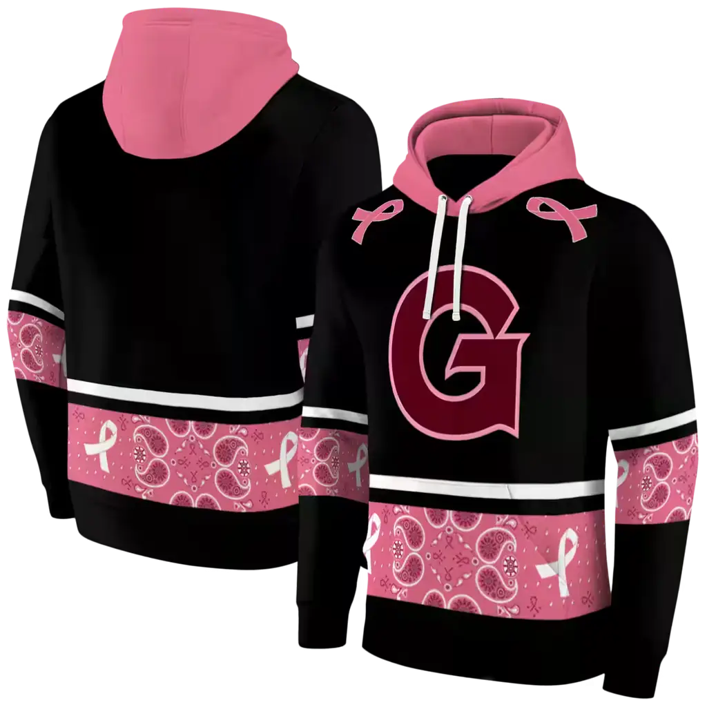 georgetown hoyas awareness ribbon black pink hoodie fashion forward georgetown hoyas awareness ribbon black pink hoodie fashion forward
