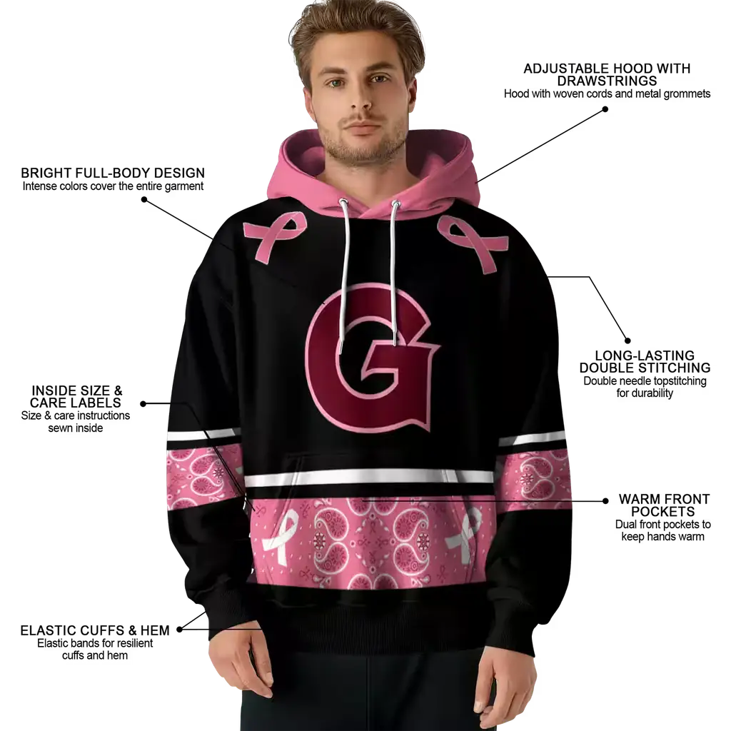 georgetown hoyas awareness ribbon black pink hoodie latest model georgetown hoyas awareness ribbon black pink hoodie latest model