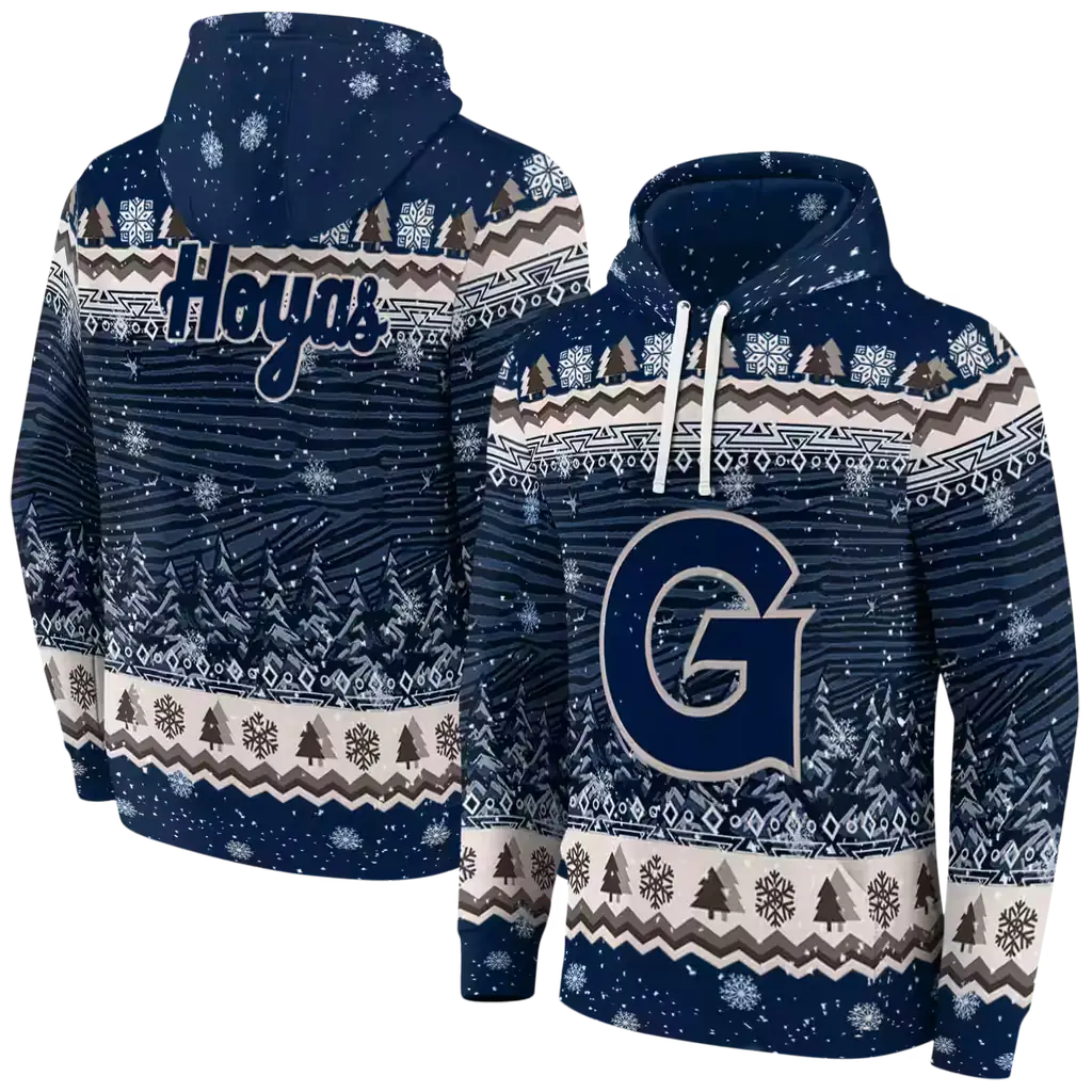 georgetown hoyas christmas trees blue hoodie fashion forward georgetown hoyas christmas trees blue hoodie fashion forward