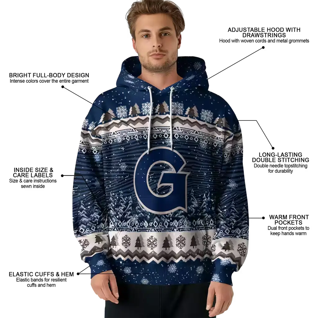 georgetown hoyas christmas trees blue hoodie latest model georgetown hoyas christmas trees blue hoodie latest model