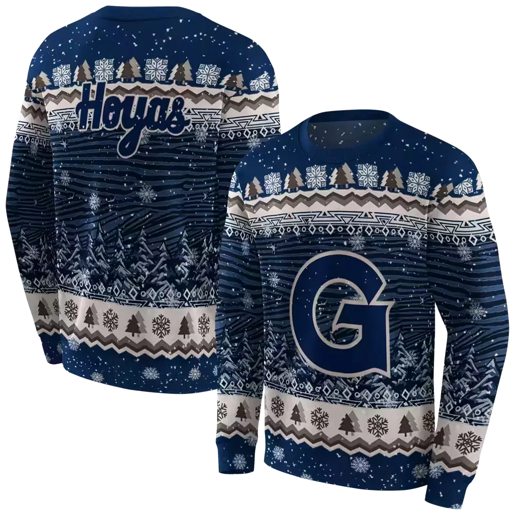 georgetown hoyas christmas trees blue hoodie premium grade georgetown hoyas christmas trees blue hoodie premium grade