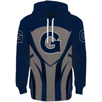 georgetown hoyas concentric lines blue black hoodie best selling