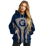 georgetown hoyas concentric lines blue black hoodie best selling