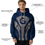 georgetown hoyas concentric lines blue black hoodie best selling