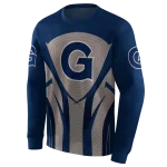 georgetown hoyas concentric lines blue black hoodie best selling
