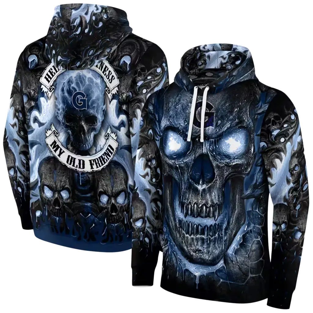 georgetown hoyas demonic skull blue black hoodie fashion forward georgetown hoyas demonic skull blue black hoodie fashion forward