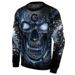georgetown hoyas demonic skull blue black hoodie best selling