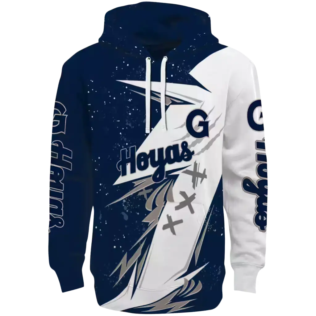 georgetown hoyas dynamic slash blue white hoodie best selling georgetown hoyas dynamic slash blue white hoodie best selling