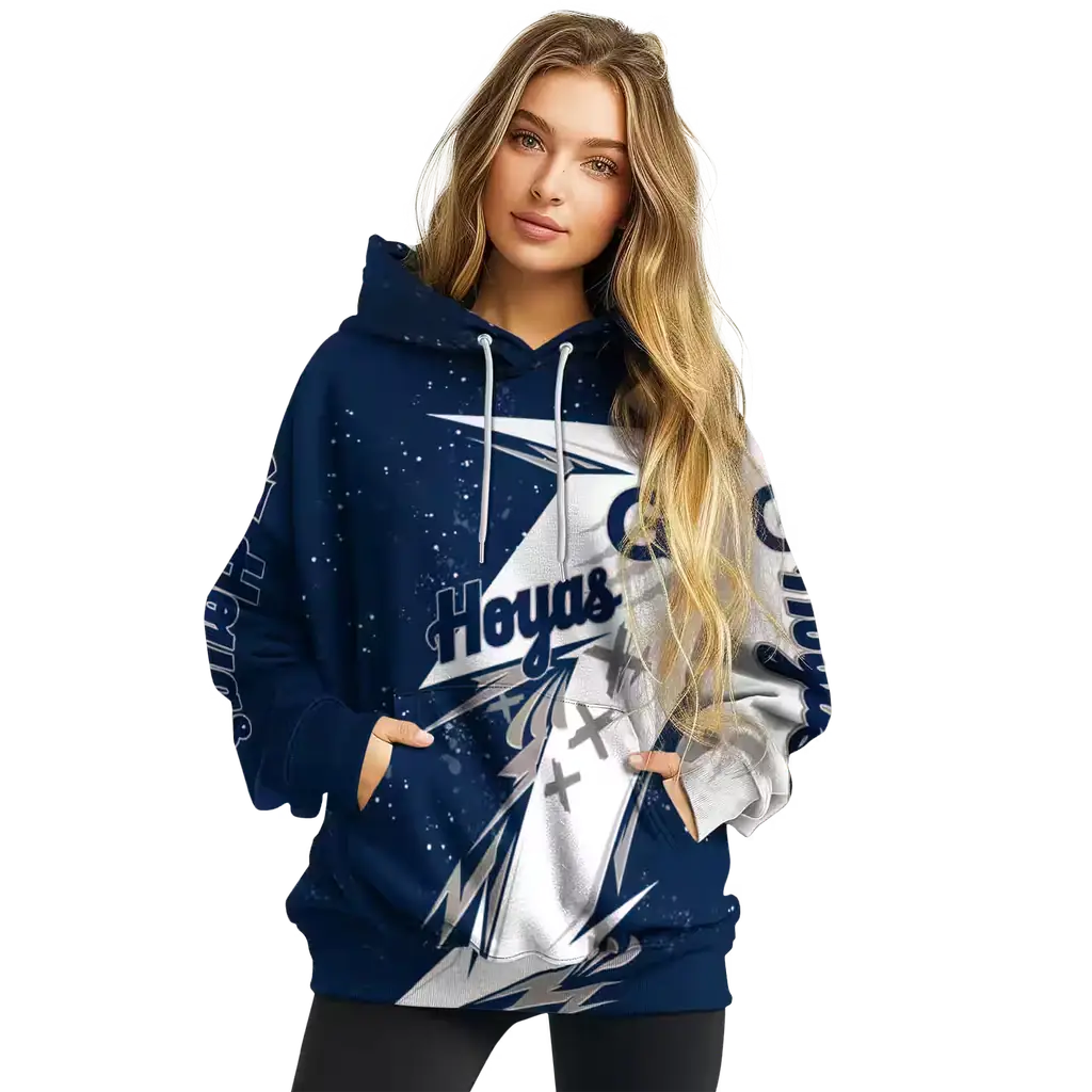 georgetown hoyas dynamic slash blue white hoodie high quality georgetown hoyas dynamic slash blue white hoodie high quality