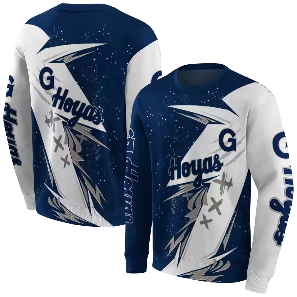 georgetown hoyas dynamic slash blue white hoodie premium grade georgetown hoyas dynamic slash blue white hoodie premium grade