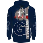 georgetown hoyas football heartbeat blue hoodie best selling