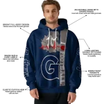 georgetown hoyas football heartbeat blue hoodie best selling