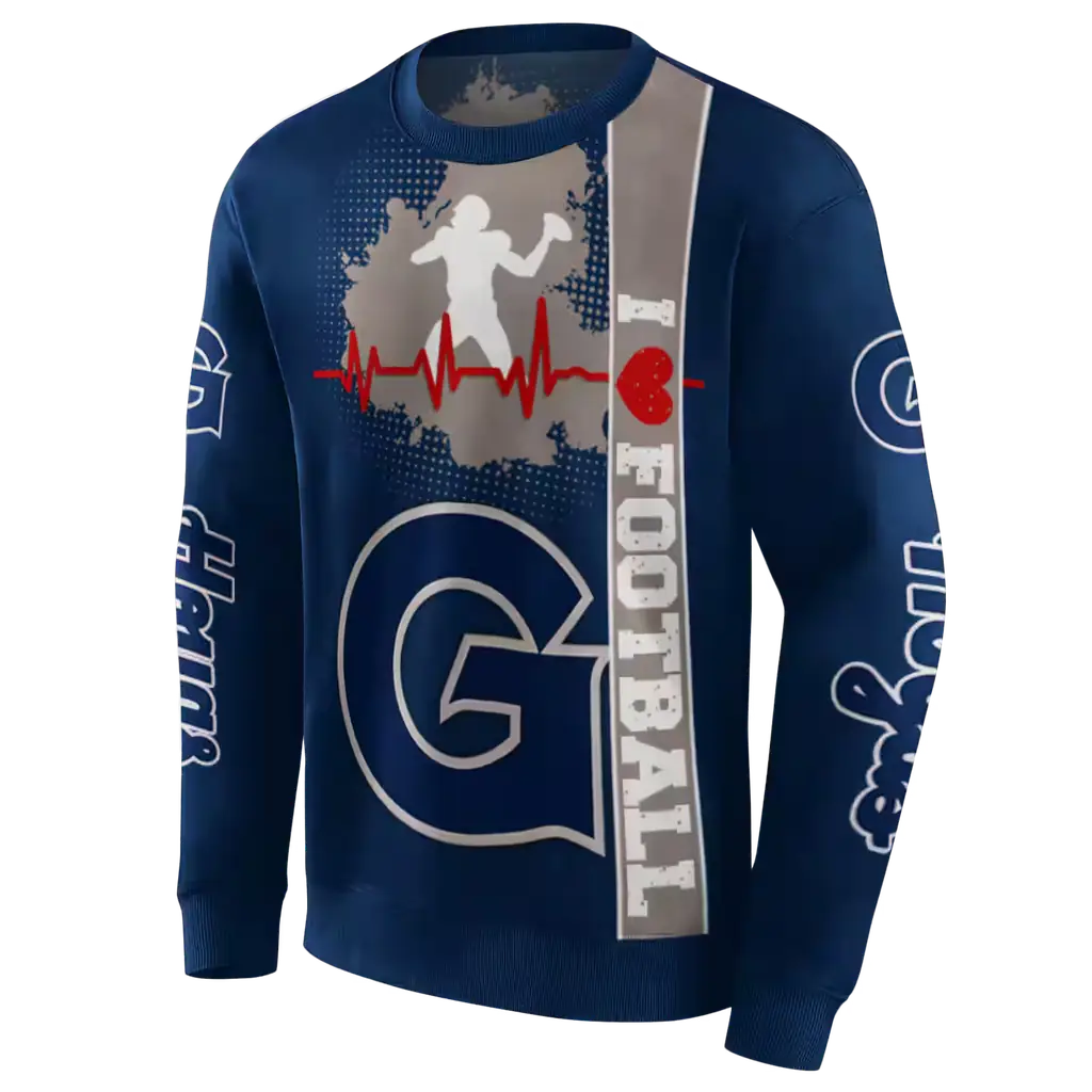 georgetown hoyas football heartbeat blue hoodie new arrival georgetown hoyas football heartbeat blue hoodie new arrival