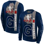georgetown hoyas football heartbeat blue hoodie best selling