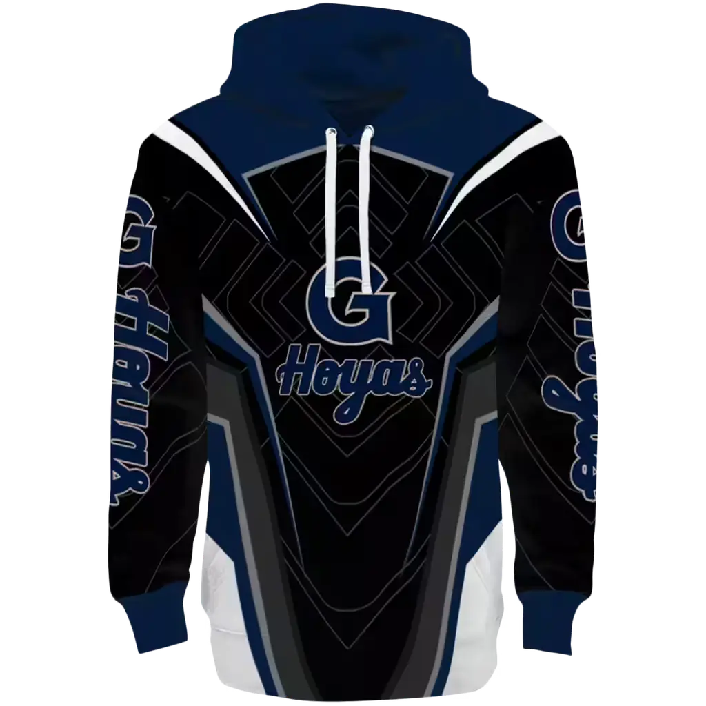 georgetown hoyas futuristic pattern blue black hoodie best selling georgetown hoyas futuristic pattern blue black hoodie best selling