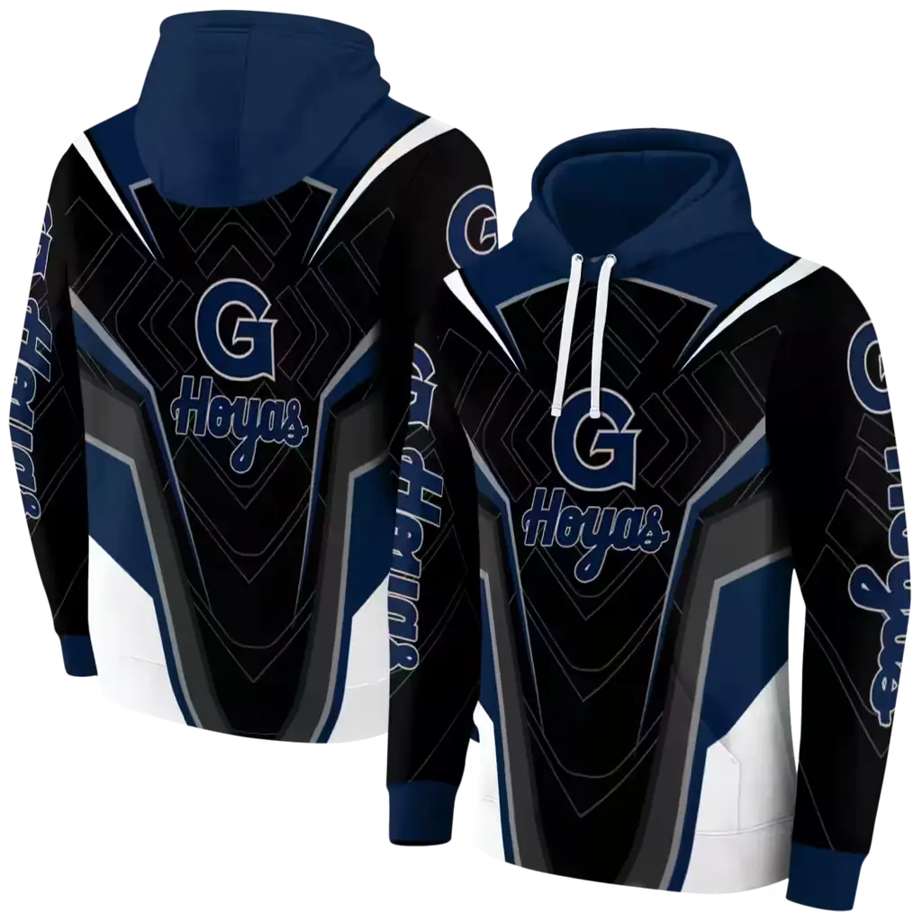 georgetown hoyas futuristic pattern blue black hoodie fashion forward georgetown hoyas futuristic pattern blue black hoodie fashion forward