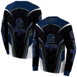 georgetown hoyas futuristic pattern blue black hoodie best selling