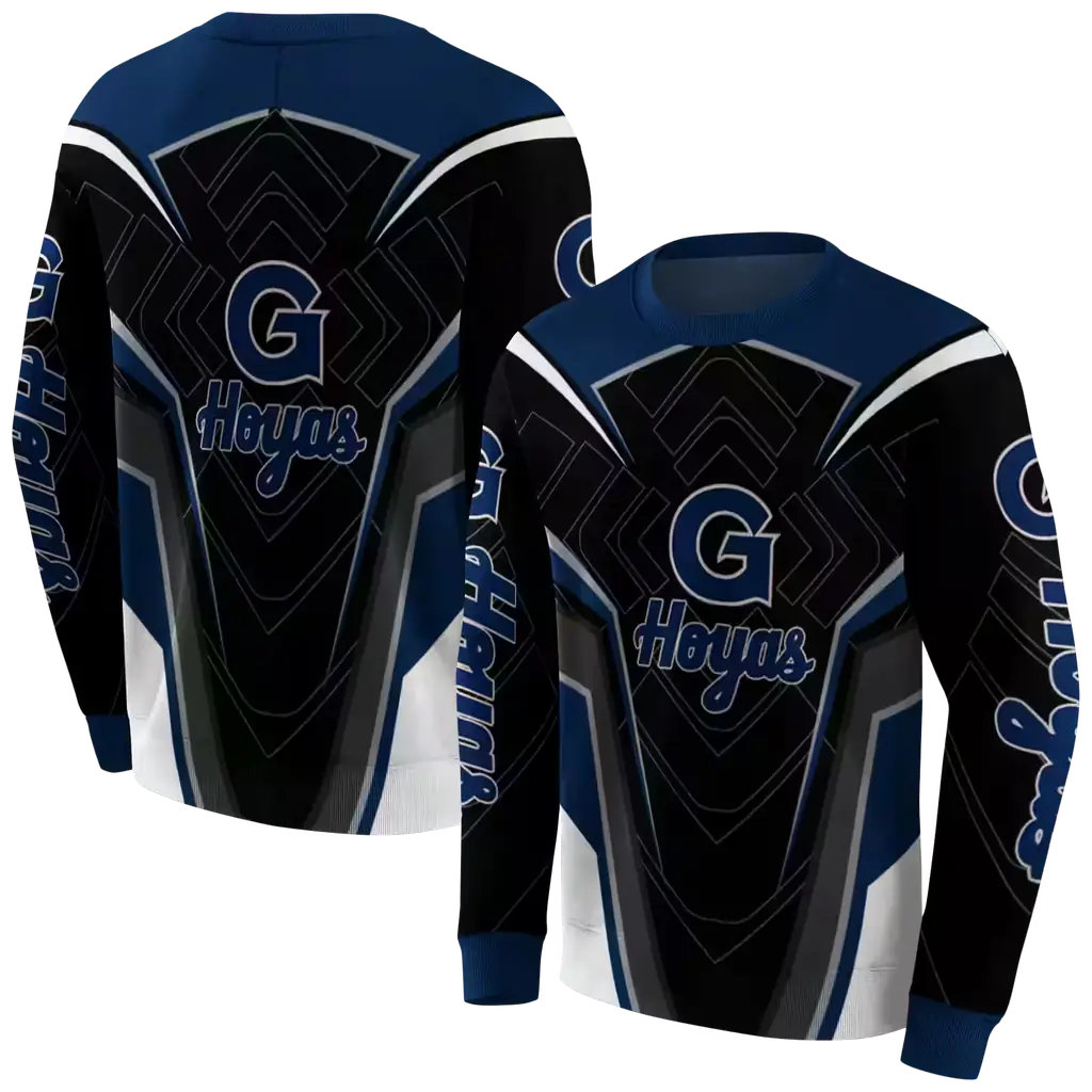 georgetown hoyas futuristic pattern blue black hoodie premium grade georgetown hoyas futuristic pattern blue black hoodie premium grade