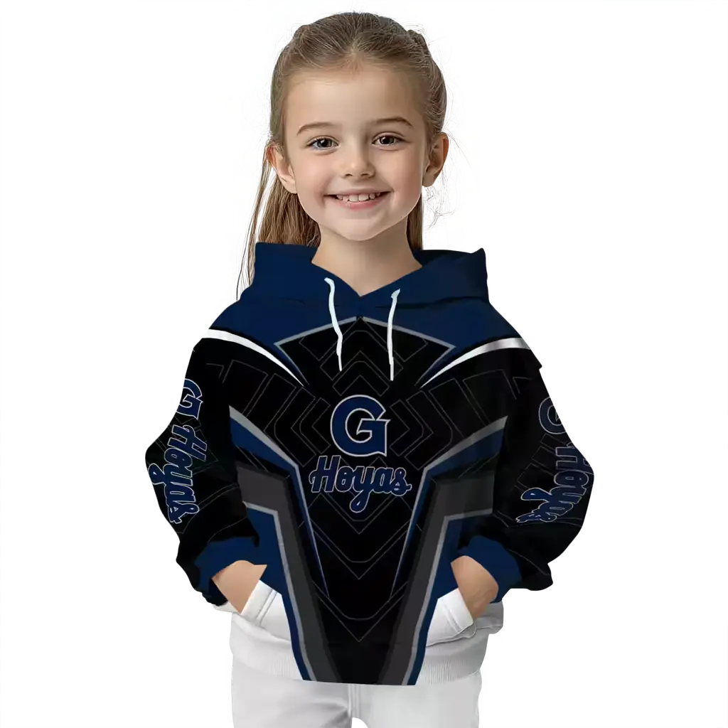 georgetown hoyas futuristic pattern blue black hoodie top rated georgetown hoyas futuristic pattern blue black hoodie top rated