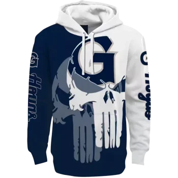georgetown hoyas graphic punisher blue white hoodie best selling