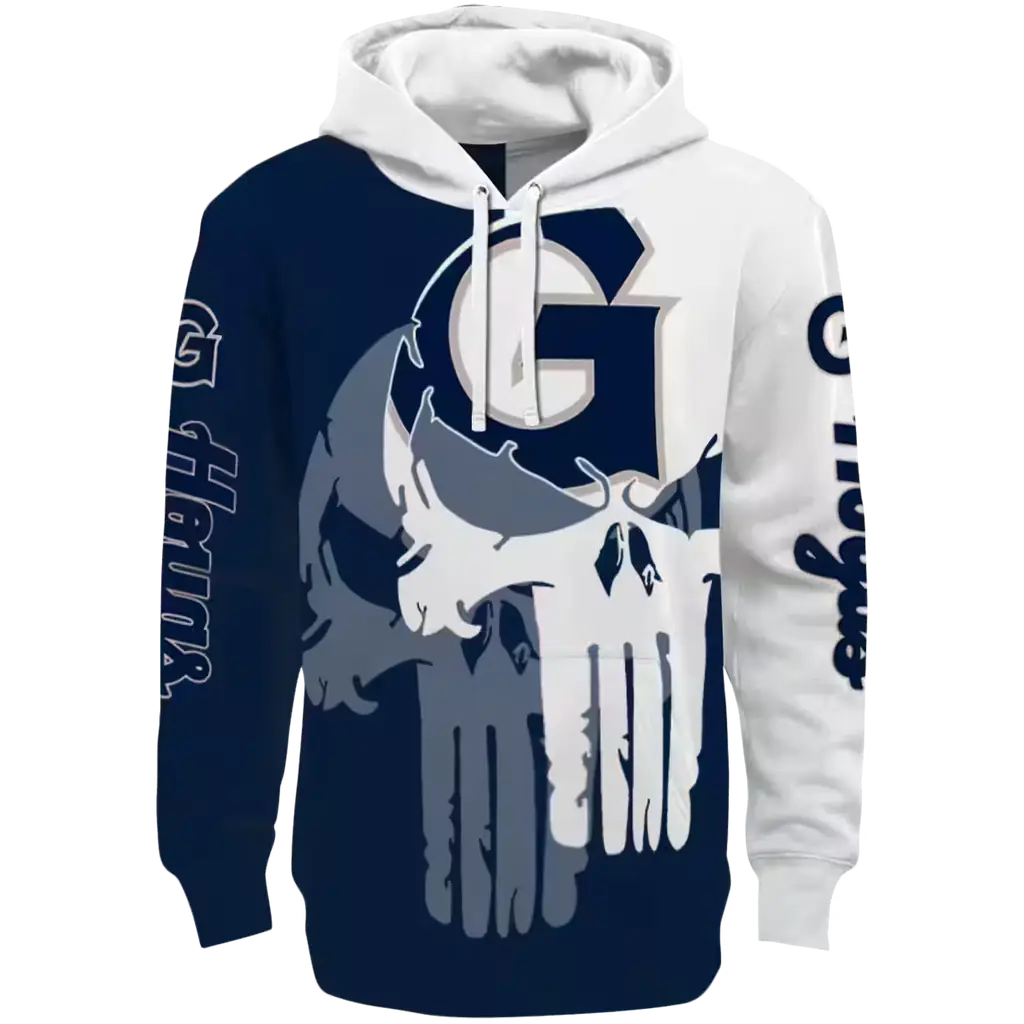 georgetown hoyas graphic punisher blue white hoodie best selling georgetown hoyas graphic punisher blue white hoodie best selling