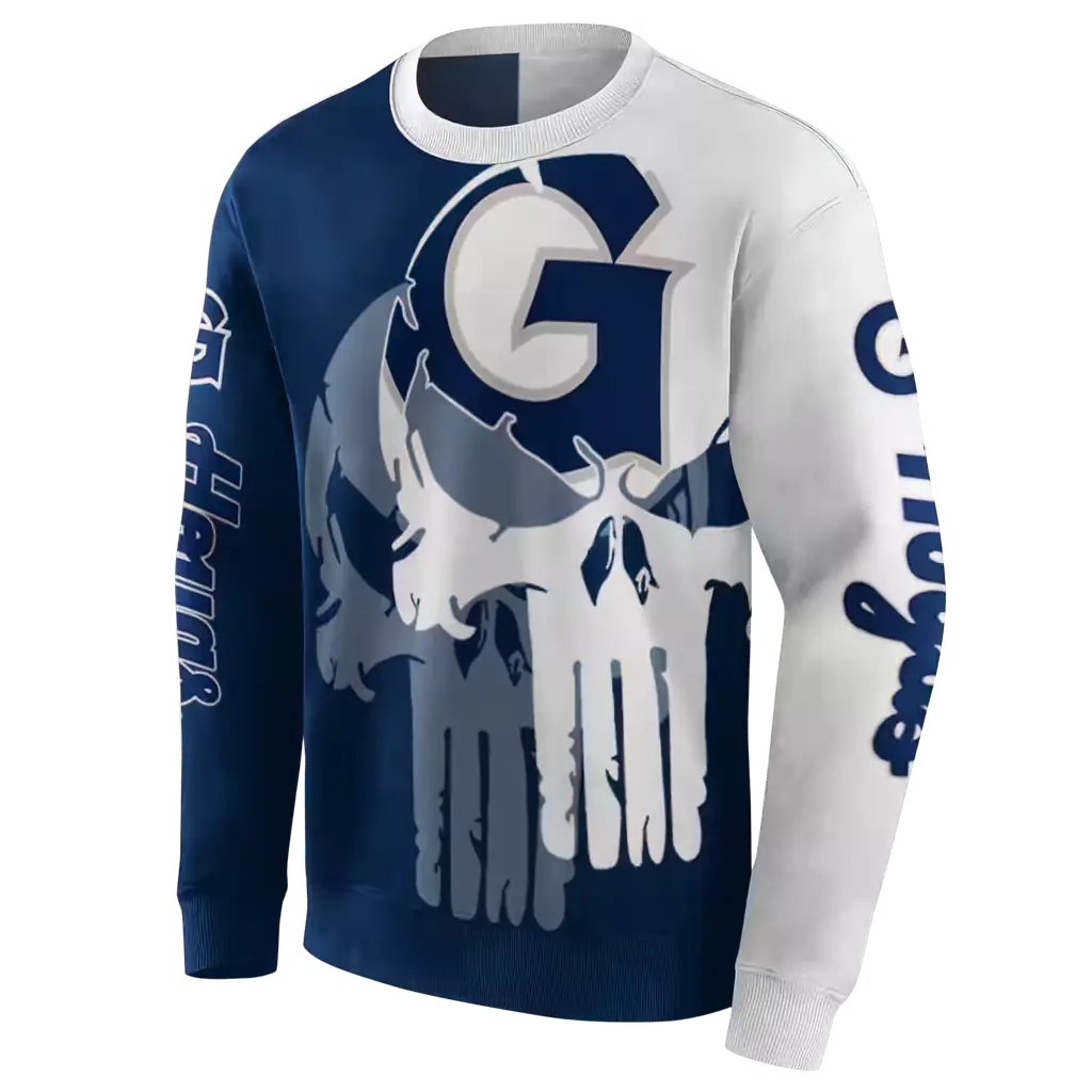georgetown hoyas graphic punisher blue white hoodie new arrival georgetown hoyas graphic punisher blue white hoodie new arrival