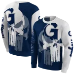 georgetown hoyas graphic punisher blue white hoodie best selling