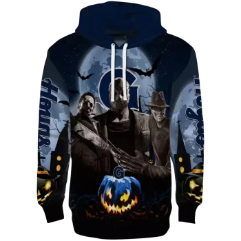 georgetown hoyas halloween vibes blue black hoodie best selling
